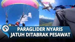 Mencekam! Detik-detik Parasut Wanita Pemain Paralayang Robek seusai Ditabrak Pesawat di Udara