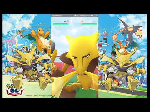 Soling lvl 3 Raid Bosses: Skyther and Alakazam - Pokemon Go
