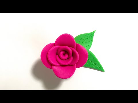 ♥️ Clay with me- how to make a pink rose flower | phool/ model tutorial craft. easy DIY