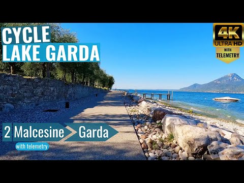 Lake Garda - Malcesine to Garda - Indoor Cycling Video with telemetry