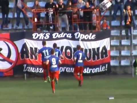 29.04.2017: Odra Opole - Puszcza Niepołomice 1:1 - gola Łukasza Staronia na 1:0