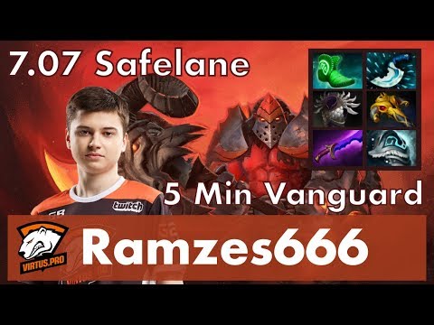 Ramzes666 Axe Safelane | 5 Min Vanguard | 7.07 Update Patch Dota 2 Gameplay Pro MMR
