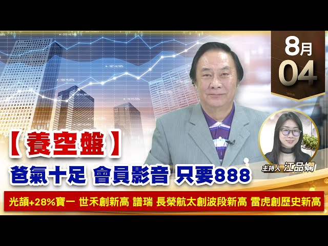 【財經至尊】王曈 0804《【養空盤】》光頡+28%寶一 世禾創新高，譜瑞 長榮航太創波段新高，雷虎創歷史新高｜【波段獲利王】加入line@ king5588