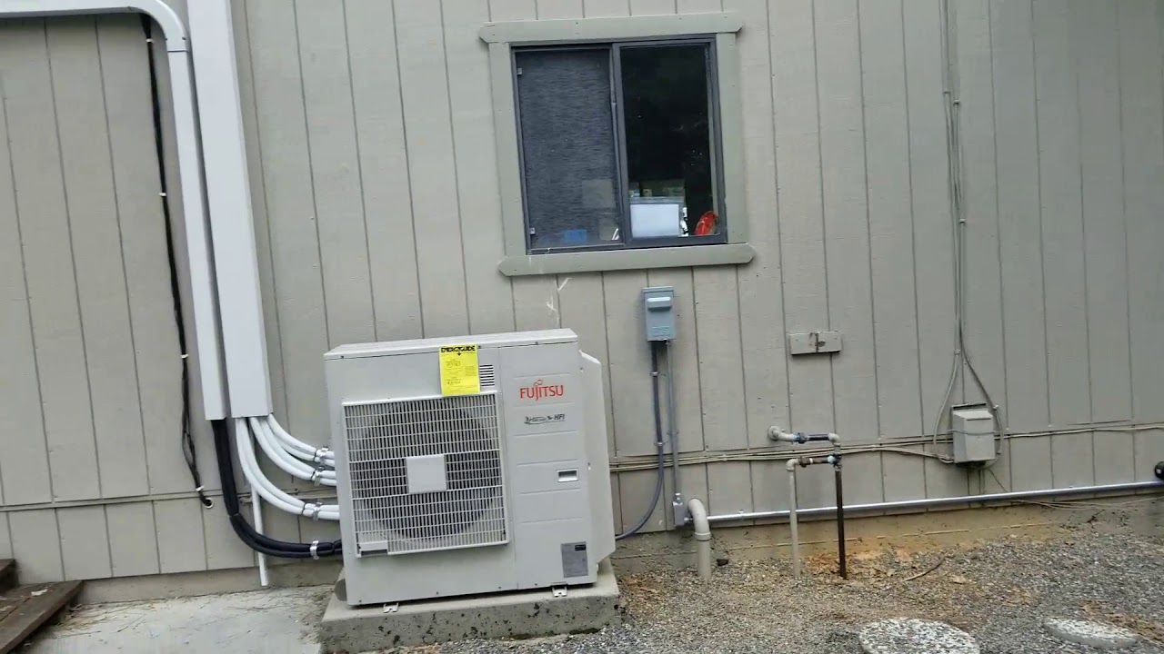 New 4 zone Fujitsu mini split with 3 cassettes and 1 wall mount.