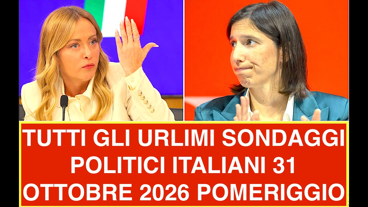 TUTTI GLI ULTIMI SONDAGGI POLITICI ITALIANI 31 OTTOBRE 2026 POMERIGGIO