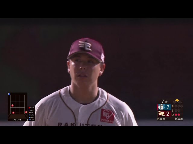 【7回表】自己最多の9奪三振!! イーグルス・藤井聖 要所を締める投球で7回2失点の好投!!  2024年10月5日 東北楽天ゴールデンイーグルス 対 北海道日本ハムファイターズ