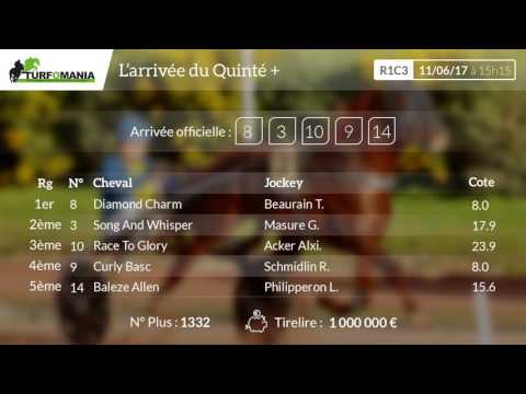 Arrivée quinté du Dimanche 11 Juin 2017