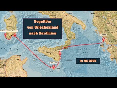 Sailing trip from Lefkada via Sicily and Malta to Sardinia