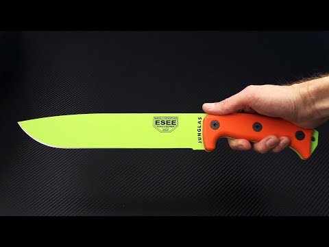 ESEE Junglas Machete Venom Green Orange G10 Kydex Sheath Fixed Blade Knife sale