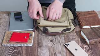 Мужская сумка почтальон на плечо из плотного текстиля Vintage 22229 песочный