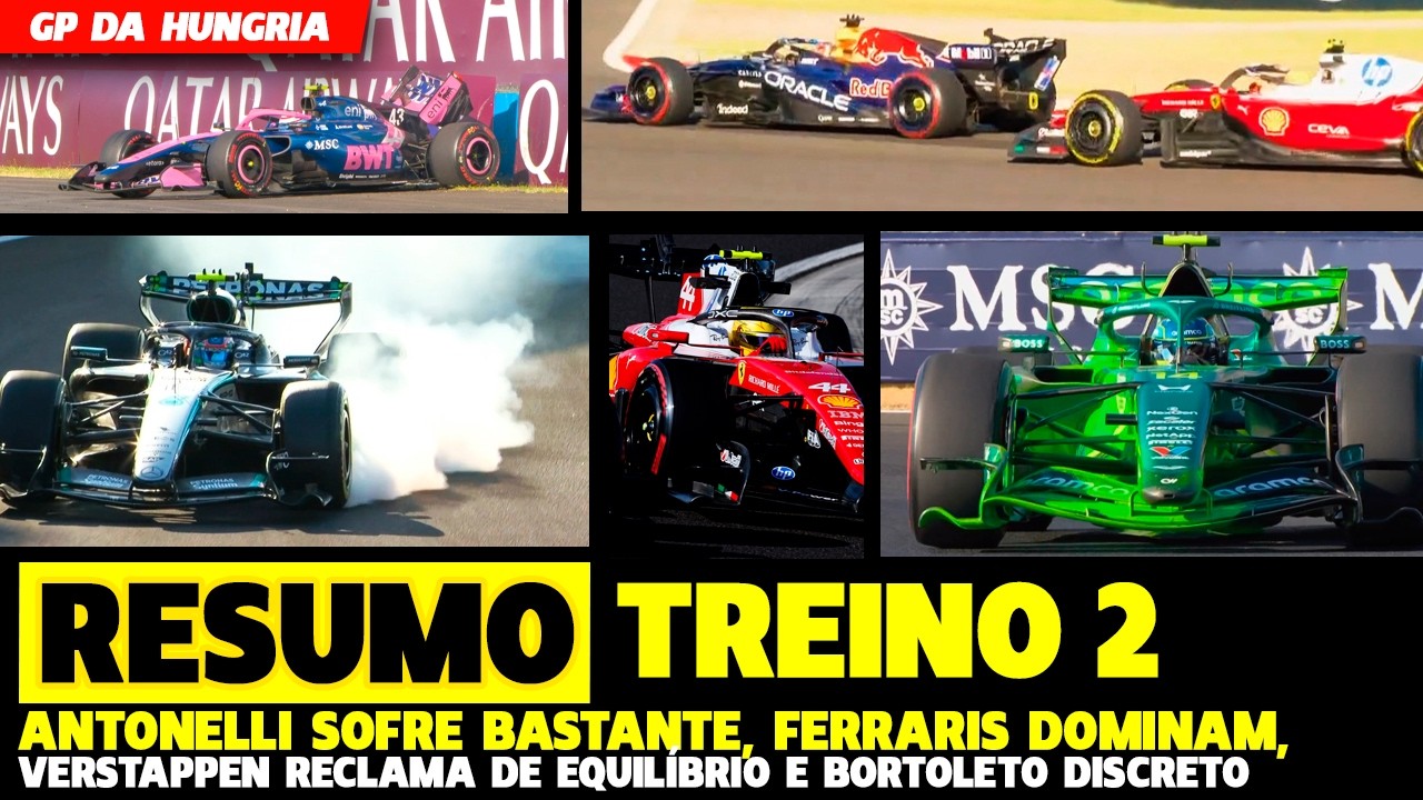 🚨TL2: ANTONELLI SOFRE MUITO, VERSTAPPEN RECLAMA, FERRARIS DOMINAM E BORTOLETO DISCRETO | FÓRMULA 1