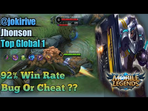 Bug Or Cheat?? 92% Win Rate match,, Jhonson Top 1 Global - #mobilelegends #gameplay #buildproplayer