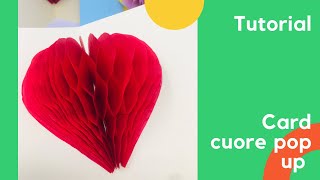 Card Biglietto Festa della Mamma con cuore POP UP in carta nido d'ape-Mother's Day Card DIY-TUTORIAL