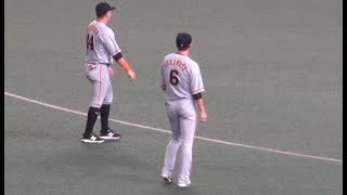 20190919 下半身の張りからスタメン復帰した坂本勇人の試合前の様子 1