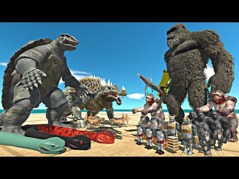 Mutant Primates Fights | Reptiles vs Kong 2024 - Animal Revolt Battle Simulator