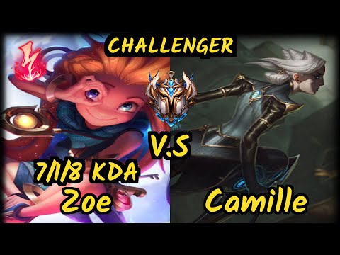 Ggoong (ZOE) vs CAMILLE - 7/1/8 KDA MID CHALLENGER GAMEPLAY - KR