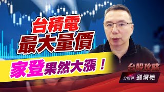 台積電最大量價，家登果然大漲！｜台股攻略｜劉烱德 (圖)