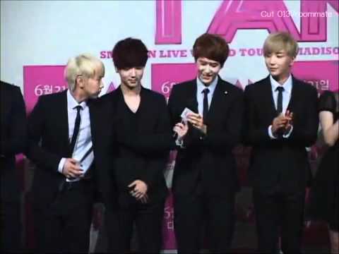 [Cut KYUMIN] 120618 'I AM' Movie Press Conference kyu holding hand sungmin