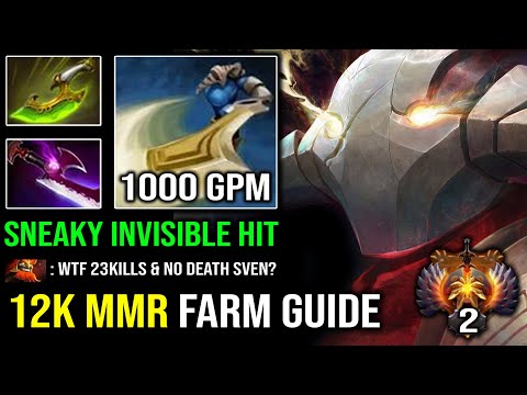 That's How 12K MMR Sven Fast Farm Like a God with 1000 GPM & 1K XPM Invisible Silver Edge Dota 2