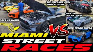 MIAMI STREET RACES - BMW G80 M3 6870 TURBO VS ESS G2 MUSTANG, CTSV, CAMARO, SUPRA, M340, S1K,  S550
