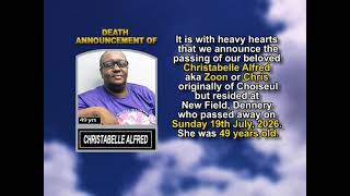 Christabelle Alfred ~ Short Obituary