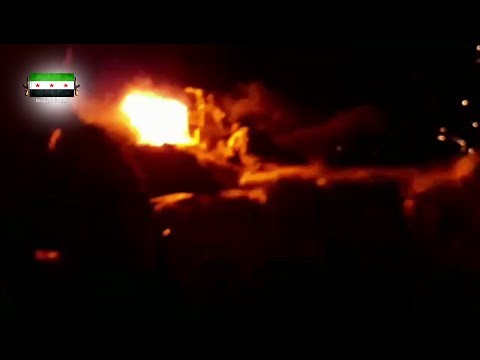 استهداف تركس لتنظيم داعش بصاروخ فاغوت من قبل قوات شباب السنة على جبهة حيط في حوض اليرموك ليلاً