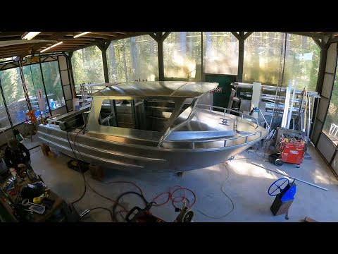 Winter Harbour 23 welded aluminum boat build time lapse