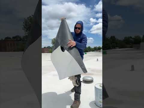 Custom flat roof flashing #repair #TPO #flatroofing