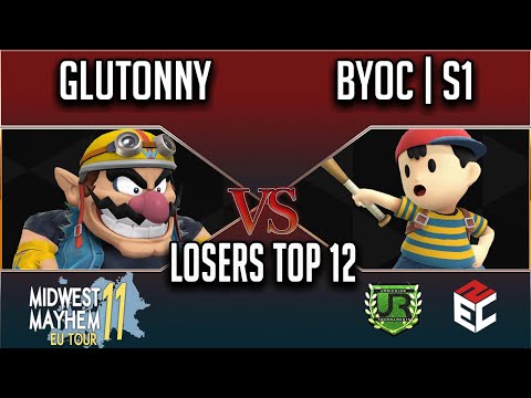 Midwest Mayhem 11 LOSERS TOP 12 - Glutonny (Wario) vs BYOC | S1 (Ness)