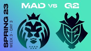 LEC Spring Split 2023 - W3D3 - MAD vs G2