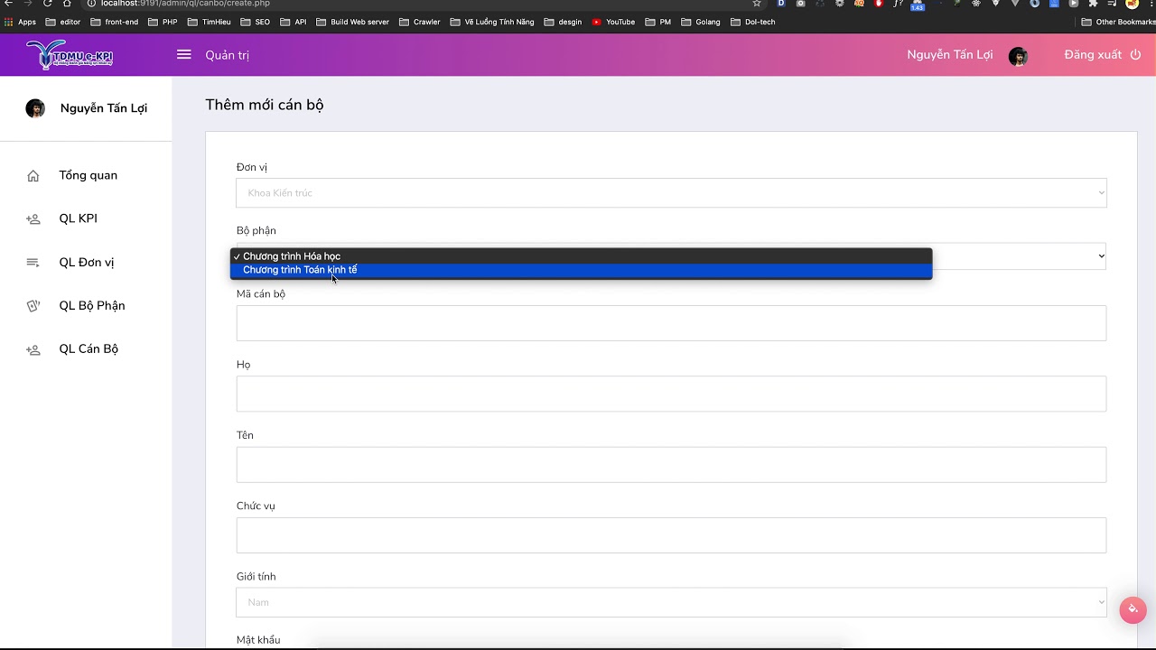 Support Đồ án - Quản Lý KPI - P1