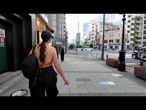 【4K】Shiba Park and Tokyo Tower in Tokyo Japan
