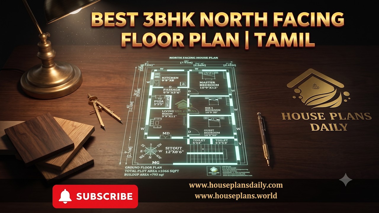 Best 3BHK North Facing Floor Plan | Tamil