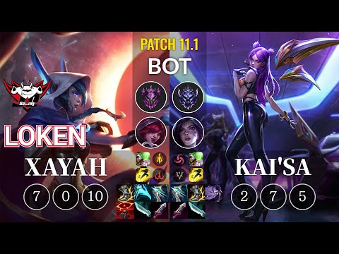 JDG LokeN Xayah vs Kai'Sa Bot - KR Patch 11.1