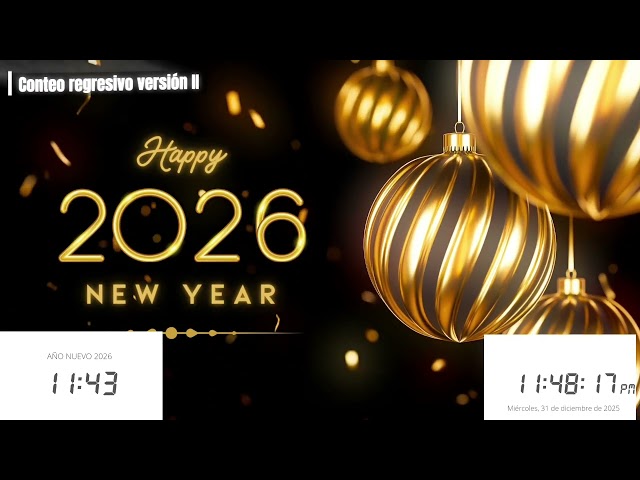 Vídeo relacionado con Lienzo de Año Nuevo 2026 - Banner de cuenta regresiva 2D, decoración de fiesta, exhibición de eventos festivos | Banner de Año Nuevo, escena de celebración, final de fiestas corporativas