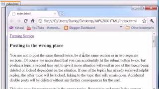 XHTML and CSS Tutorial - 7 - Creating a Link Within a Web Page
