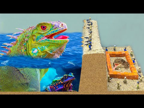 LEGO FLOOD Action | Battle Among Giant Monsters And Lego Army Caused Tsunami And Broke The Dam