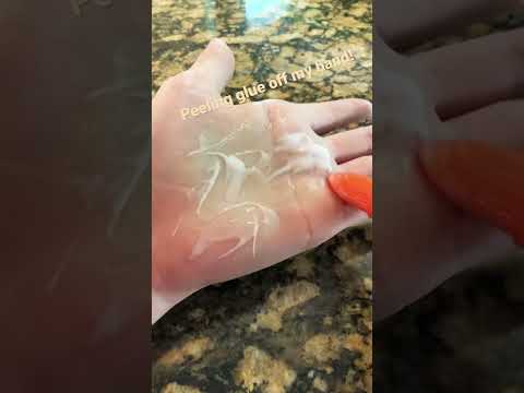 Peeling glue of my hand! #fun #￼satisfying #glue!