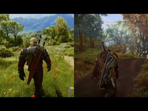 The Witcher 3 Next Gen Vs Assassins Creed Valhalla I Didn't Expect This!! PC Max 1440p Vegetation