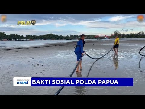 POLDA PAPUA BERIKAN BANTUAN PIPA AIR BERSIH KE WARGA KAMPUNG ENGROS