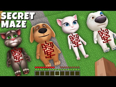 This is Secret MAZE TALKING TOM EXE and TALKING ANGELA and BEN in minecraft - Gameplay animations