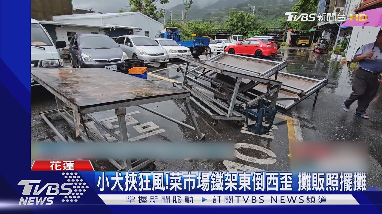 小犬挾狂風！菜市場鐵架東倒西歪　攤販照擺攤