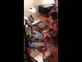 Gracie Teaching Dad To Drum