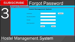 3. Forgot Password Page in java (JFrame, Mysql Database, Netbeans IDE)