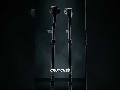 Shock Absorbing Suspension Crutches (Pair) | Fully Height Adjustable Forearm Crutches | Soft Touch Handles | Anti-Slip Rubber Tips