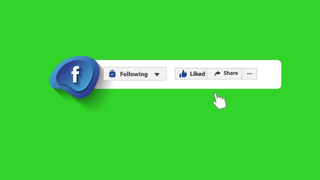 Facebook follow, like and share button green screen  with sound || No Copyright