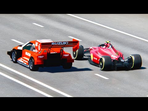Ferrari F1 2022 NO WINGS vs Suzuki Escudo Pikes Peak (DRAG SETTING) - Drag Race 20 KM