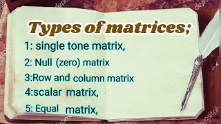 types of matrices part#2 in urdu