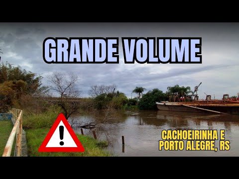 Rio Gravataí muito cheio ameaça orla e inunda várzea na Grande Porto Alegre - 24/07/2026