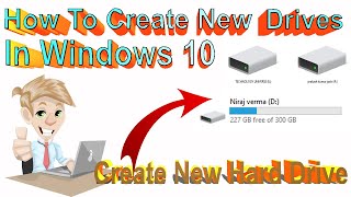 how to create new drive in windows 10 | how to create partition in windows 10
